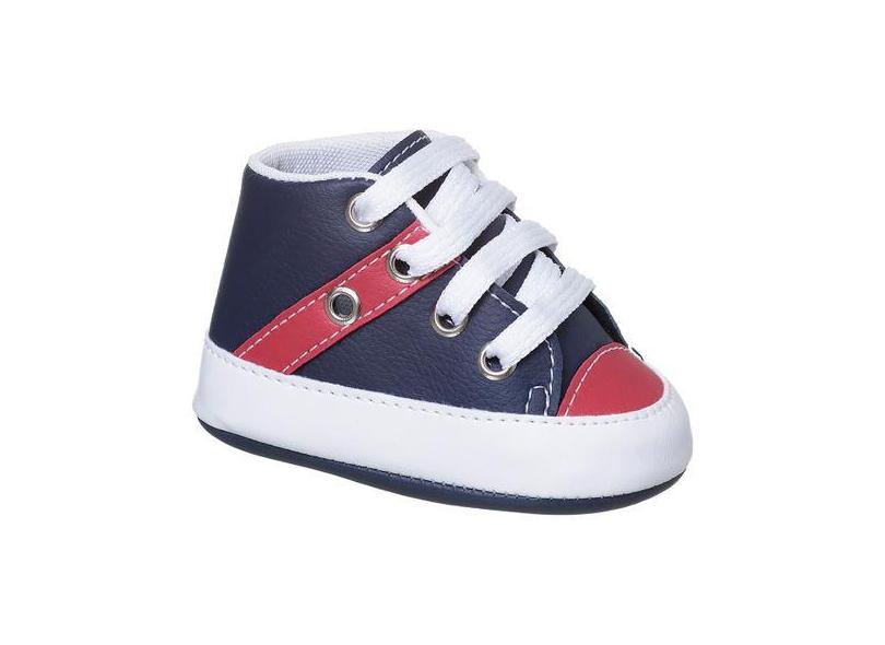 Tenis Sapatinho Bebe com Cadarço Meninos e Meninas - Baby Soffete, Mar
