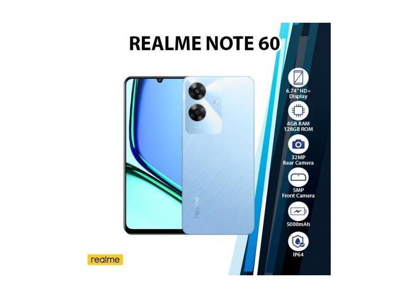 Smartphone Realme Note 60 4G 128GB / 4GB Ram Versao Global Azul