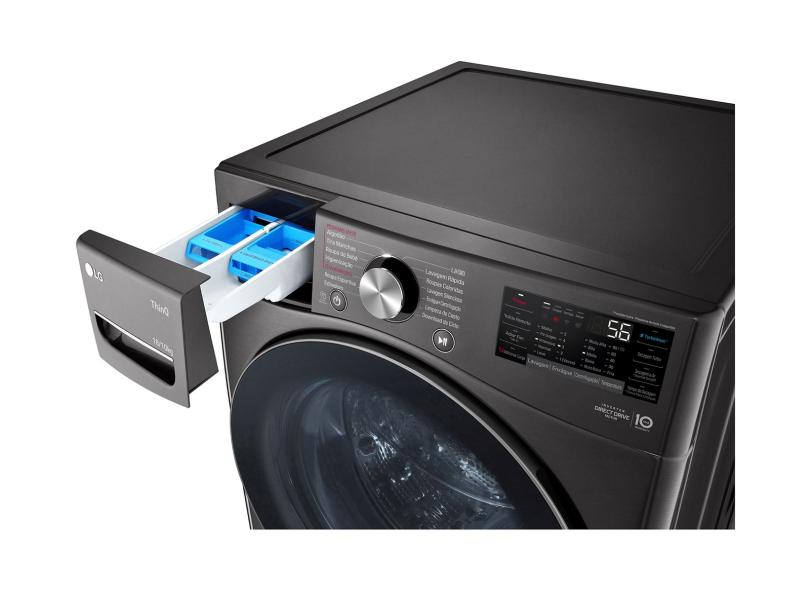 Lava e Seca LG 18kg MotionDD Smart WD18BV2S6B cor Preto Inox