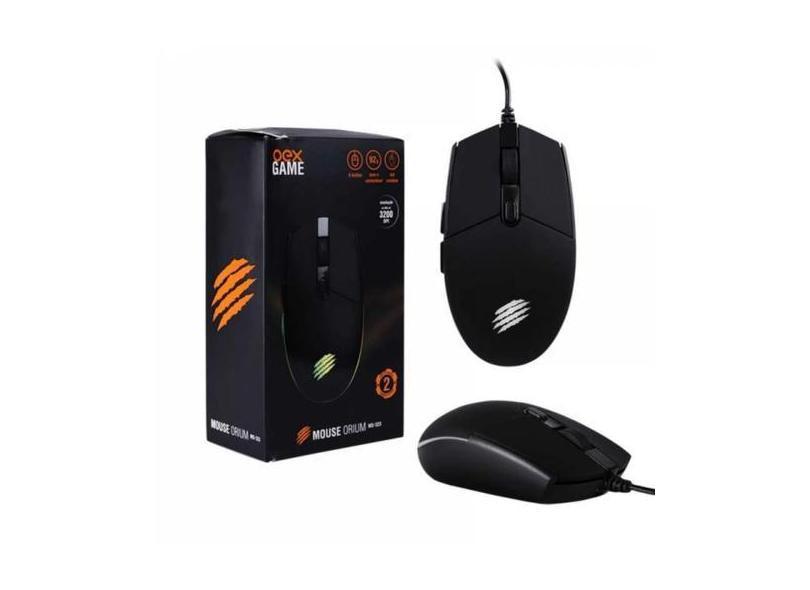 Mouse Oex Óptico Usb Orium Ms323 Preto 6 Botões 3200Dpi Novo - Oex'