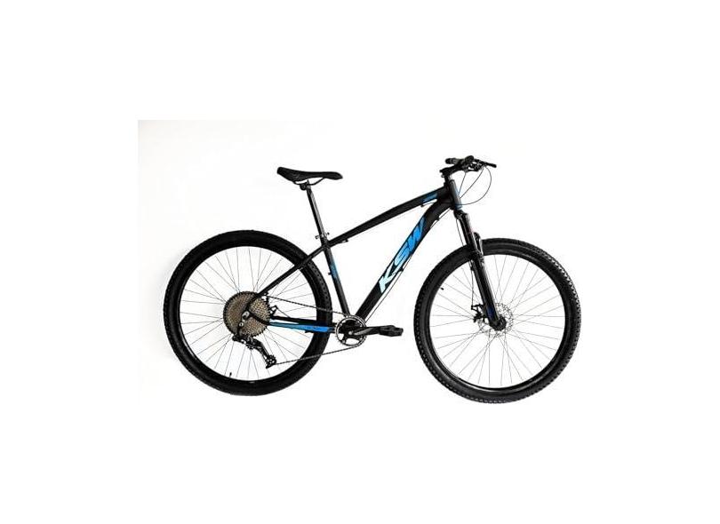 Bicicleta Aro 29 Bike Ksw Mtb 12v Marchas K7 11-50 Quadro em Alumínio 6061 (Preto/Azul, 19)