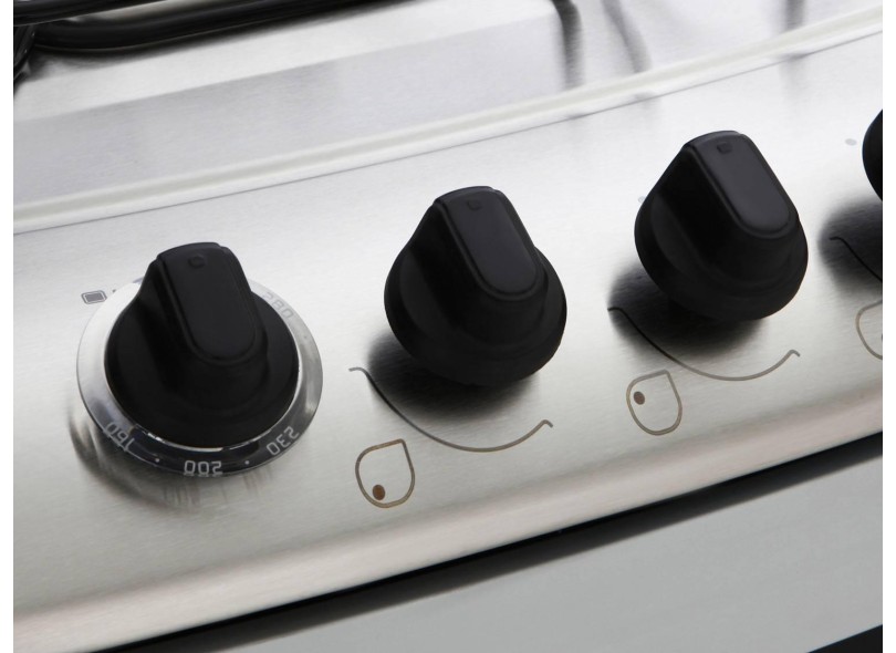 Fogão de Piso Brastemp Clean 6 Bocas Acendimento Automático Acabamento Inox BFS6NAR