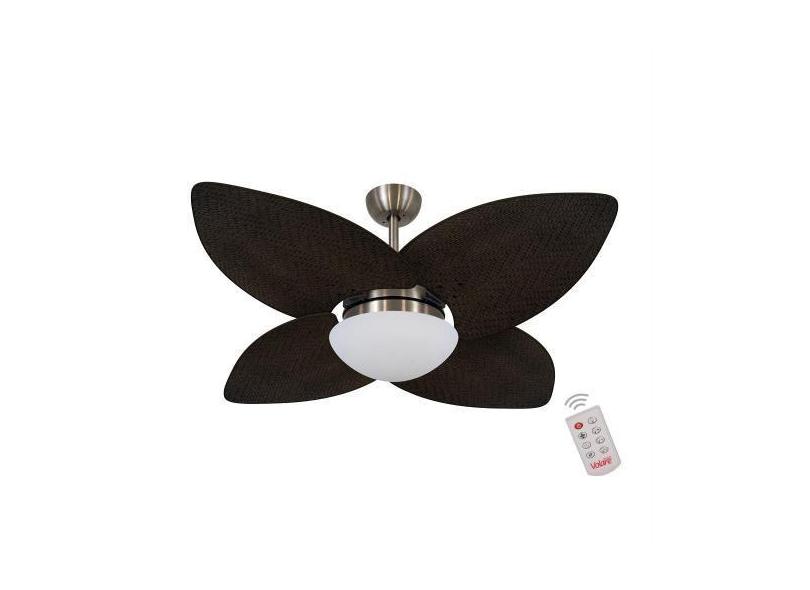 Ventilador de Teto Kovalski Bronze 4 Pás Palmae Tabaco 220V com Contro