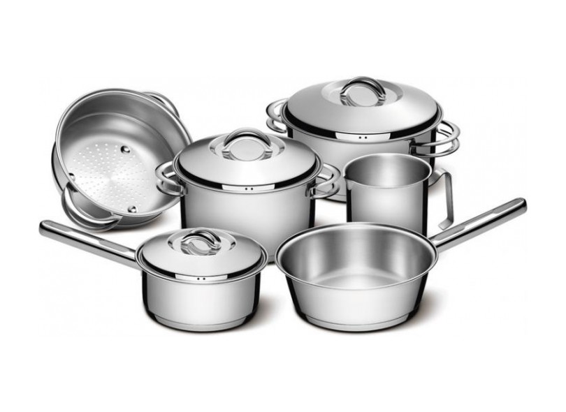 Tramontina Solar Stainless Steel Cookware Set With Triple Bottom And  Stainless Steel Lids 6 Pieces 65510200