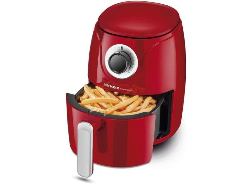 Fritadeira Elétrica Air Fryer Easy Lenoxx 2,4 Litros 110v Potência 1000w Ar Antiaderente Vermelha/Inox