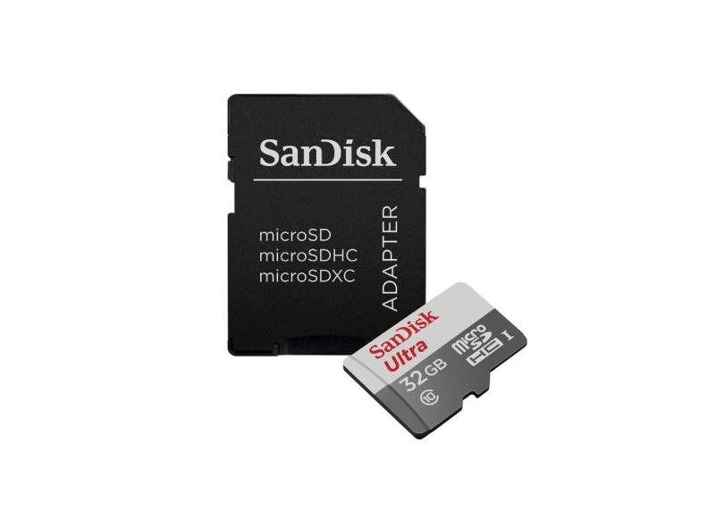 Cartão de Memória Micro SDHC com Adaptador SanDisk Ultra 32 GB SDSQUNB-032G