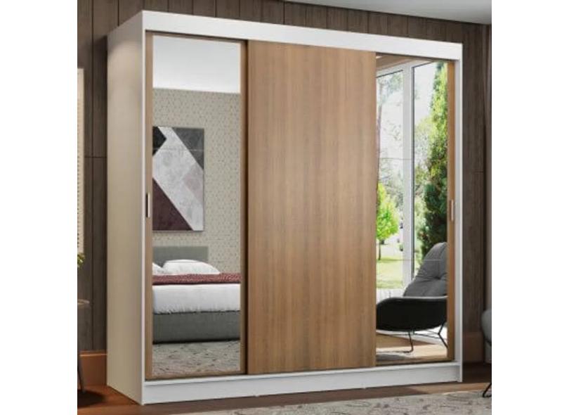 Guarda-Roupa Casal 3 Portas 4 Gavetas com Espelho Reno 2E Madesa