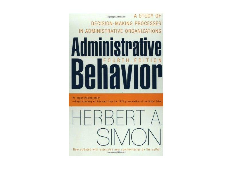 Administrative Behavior, 4th Edition - Capa Comum - 9780684835822