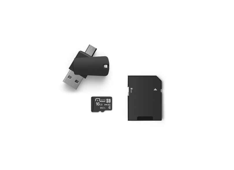 Cartão de Memória Micro SDHC com Adaptador Multilaser 16 GB MC131