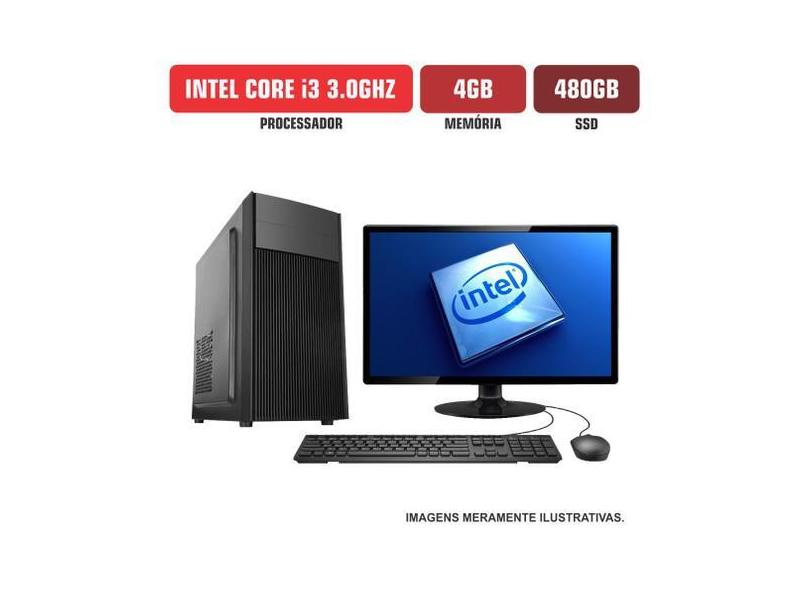 Computador Flex Computer Intel Core I3 4Gb Ssd 480Gb Com Kit E Dvdrw M
