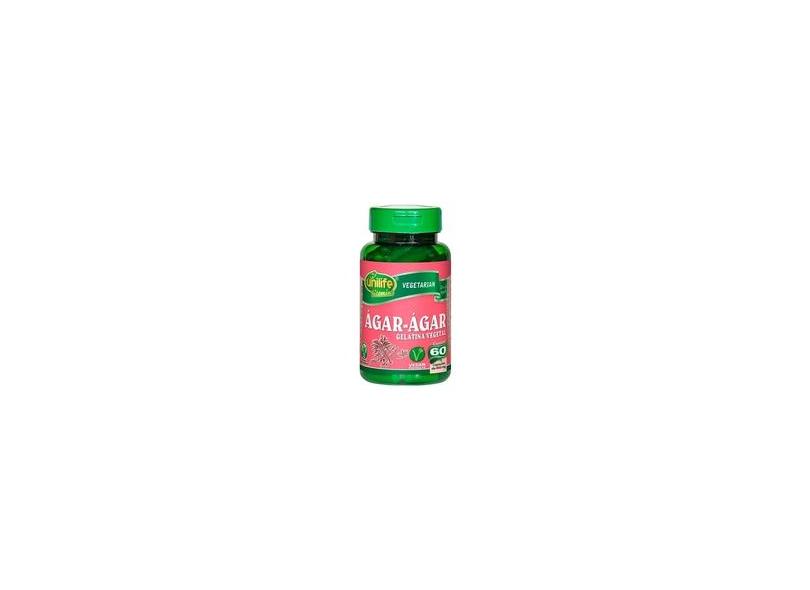 Ágar - Ágar Gelatina Vegetal 60 Cáps 600mg Unilife