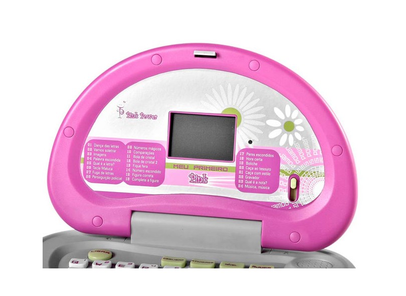 Laptop Infantil Pink 24 Atividades Candide Meu Primeiro Pink Power 1260