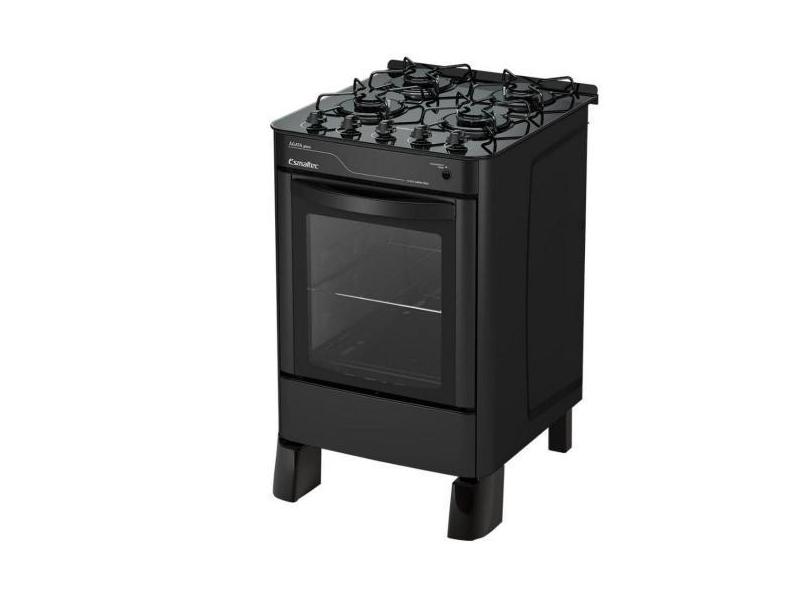 Fogão de Piso 4 Bocas Ágata Glass Automático com Mesa em Vidro Esmalte
