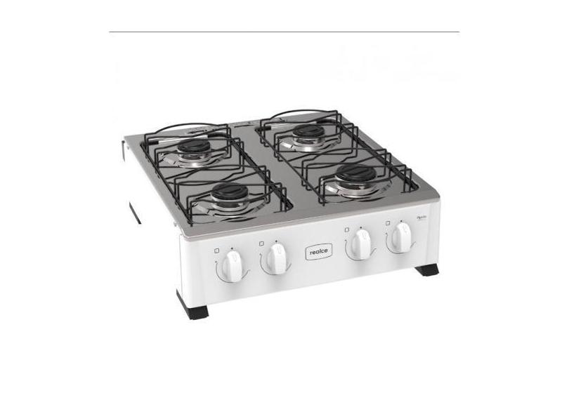 Fogão Apolo 4 Bocas de Mesa Sem Tampa Realce, Branco