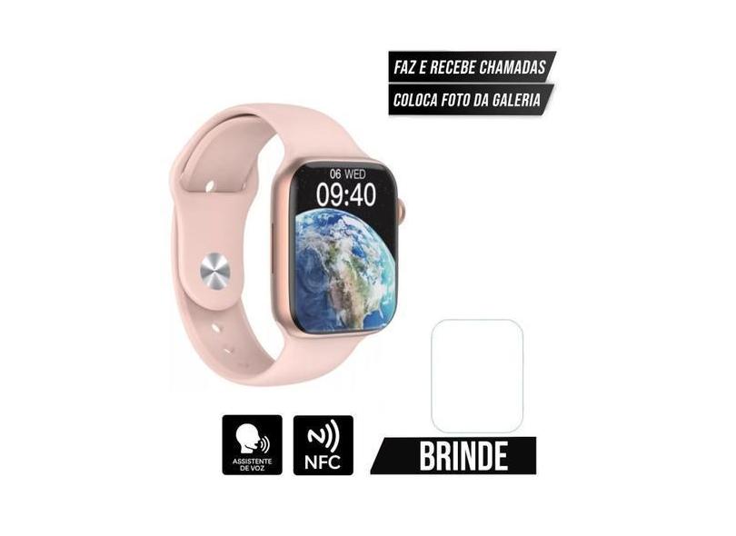 Relógio Smartwatch W99 Troca Foto  Watch 9 Pro 45mm c/ Nfc Rose