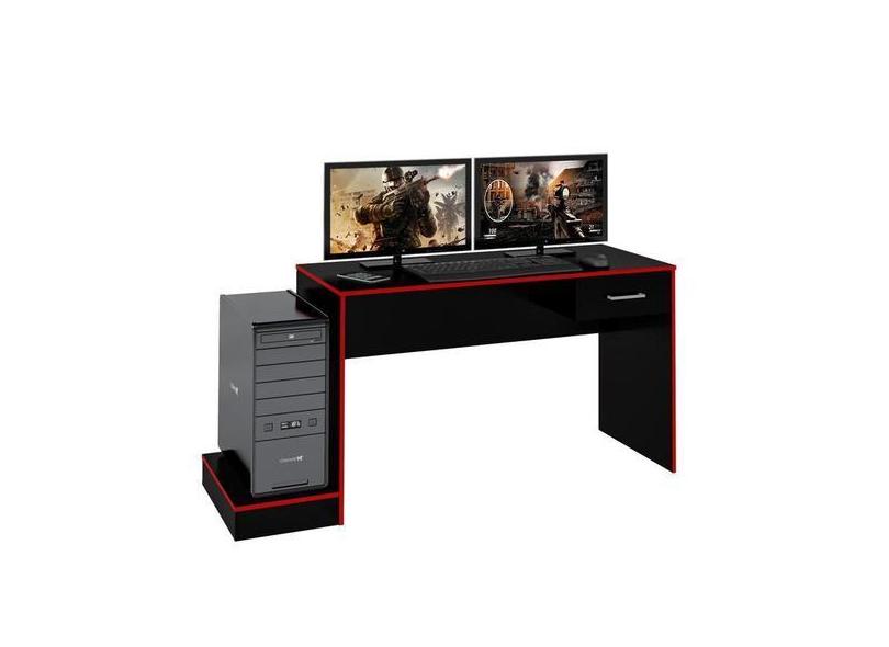 Escrivaninha Gamer Preto Acetinado/Vermelho - Artery - Artely, Preto em ...