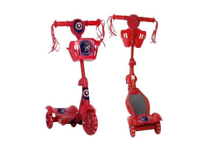 Patinete Menino Capitão América Cesta Toys 2U Masculino