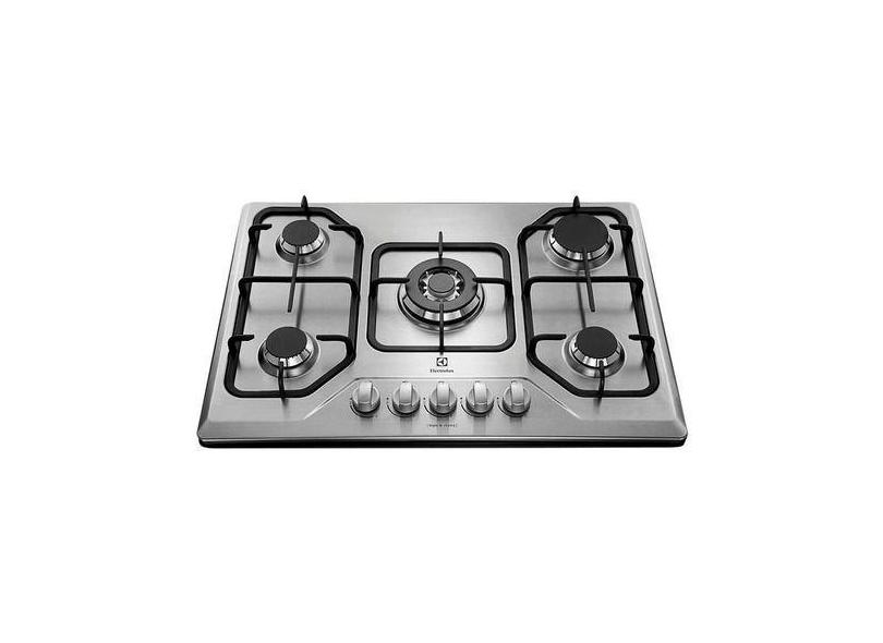 Cooktop A Gás 5 Bocas Inox Bivolt 75x52cm - Electrolux, Prateado, 127V