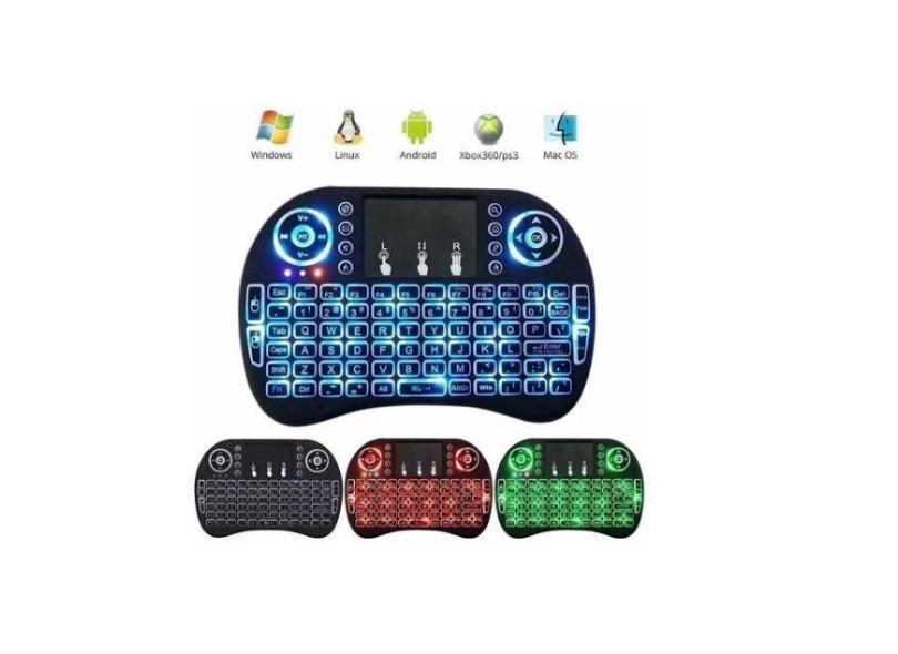 Mini Teclado Controle Sem Fio Para TV smart luz led touchpad