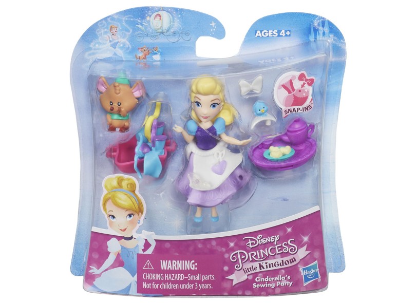 Boneca Princesas Disney Mini Princesa Cinderela e Amigo Hasbro