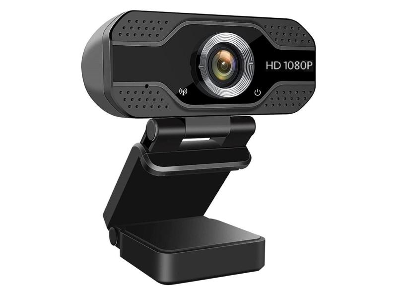 Webcam Full Hd Com Microfone Vídeos Lives Trabalho Estudo Cor: Preto