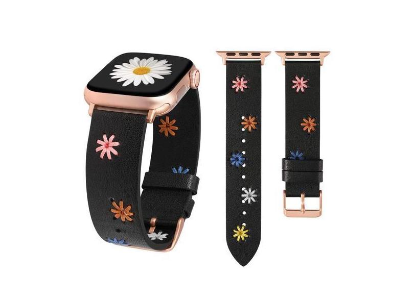 Watch Band Wearlizer Daisy Leather para mulheres Apple 45/44/42/