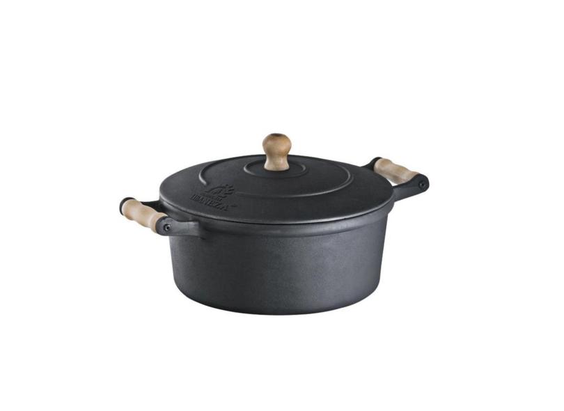 Caçarola Alça De Madeira Tampa De Ferro 1,55 Litro 18Cm