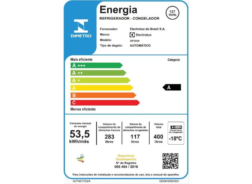 Geladeira Electrolux DFX44 Frost Free Duplex 400 Litros cor Inox