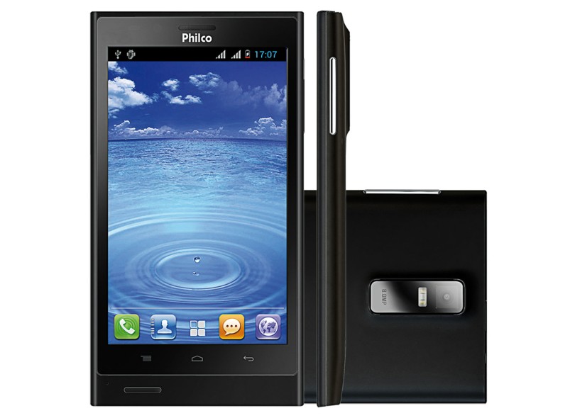 Smartphone Philco 500 Câmera 8,0 MP 2 Chips 4GB Android 4.0 (Ice Cream Sandwich) Wi-Fi 3G