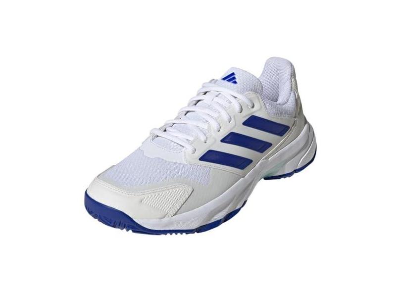 adidas Courtjam Control 3 Tênis masculino, Branco/azul lúcido