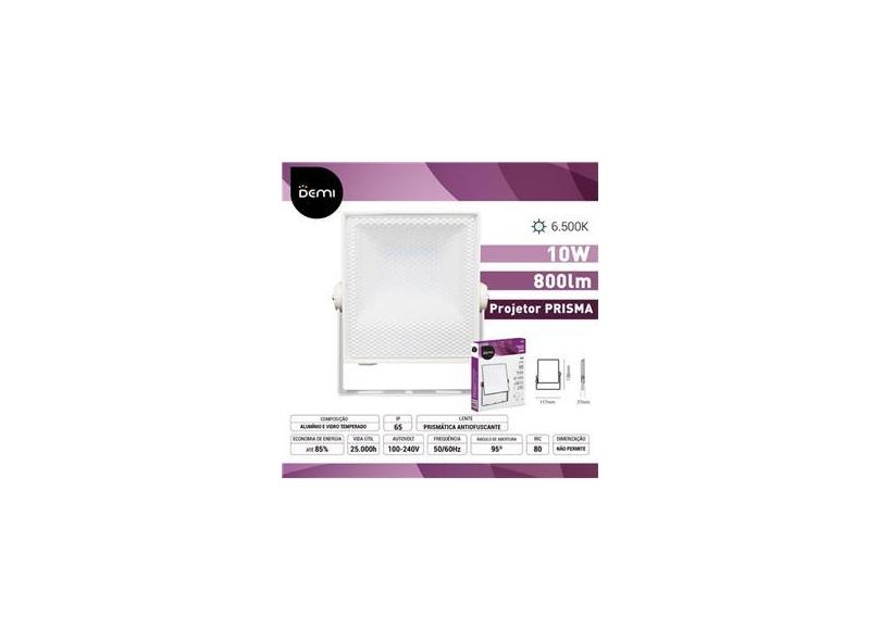 Refletor Projetor Prisma Led 100-240v 10w 6500k Ip65 Branco com o ...