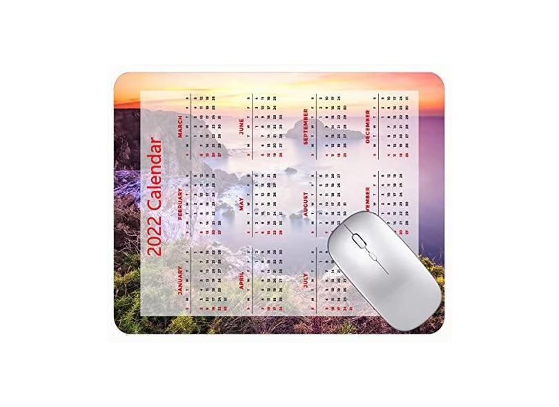 Mouse pad 2022 calendário com feriados, lindo mouse pad para escritório da costa, mar e praia