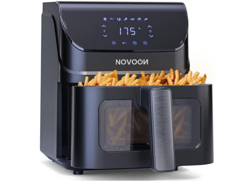 Fritadeira Elétrica Digital Novoon 4,5L 1400W 3 em 1 - Frita sem Óleo, Assa e Reaquece