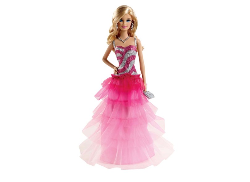 Moda Rosa Vestido Longo Para Barbie, Peça Única, Vestidos De Festa