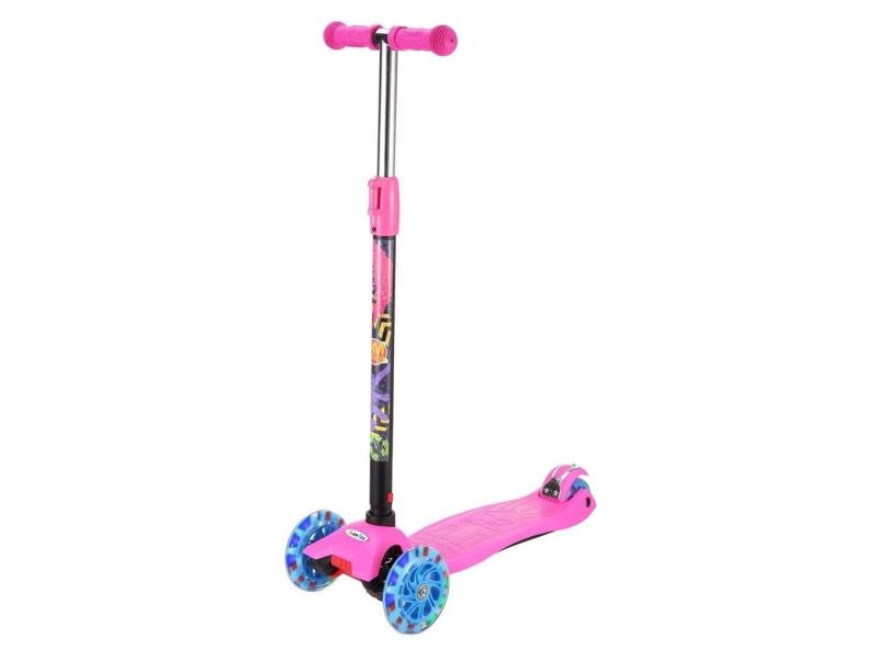 Patinete Infantil 4 Rodas Led Altura Ajustável Scotter 40Kg