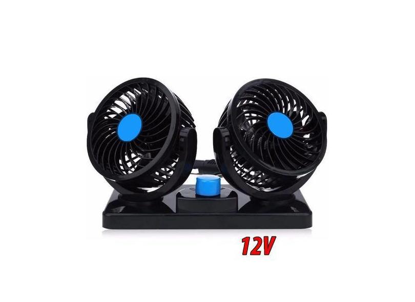 Ventilador Duplo Para Refrigeração De Carro 12V Portátil Giratório De