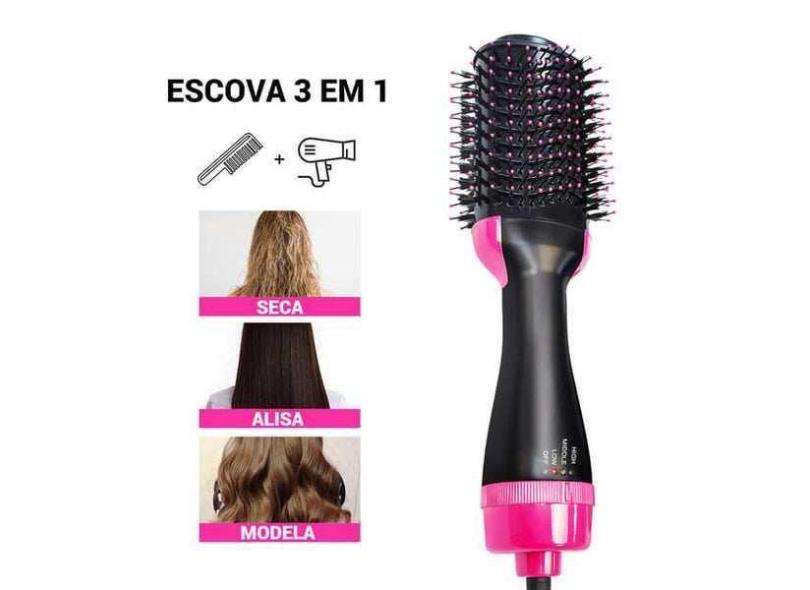 Escova 3 Em 1 Secadora Alisadora E Modeladora