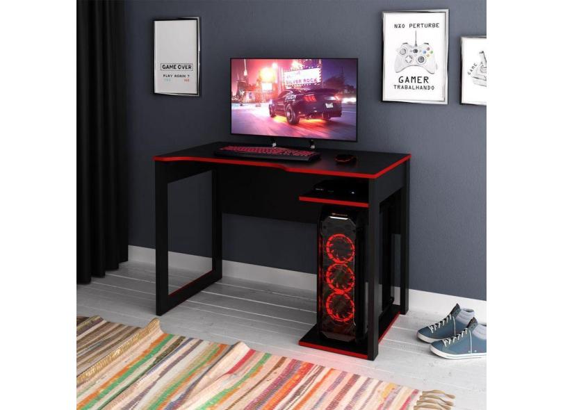 Mesa Gamer Preto-vermelho