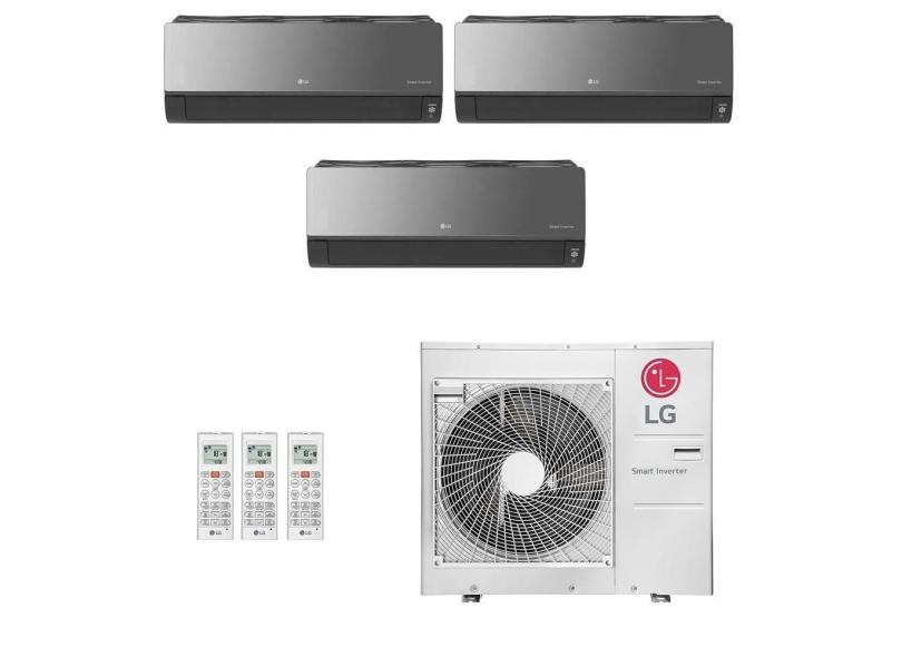 Ar-Condicionado Multi Split Inverter LG 30.000 (1x Evap HW Artcool 9.000 + 1x Evap HW Artcool 12.000 + 1x Evap HW Artcool 24.000) Quente/Frio 220V
