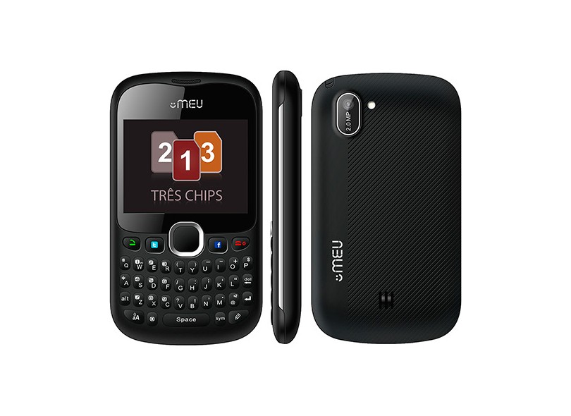 Celular Meu SN66 Câmera Desbloqueado 3 Chips Wi-Fi