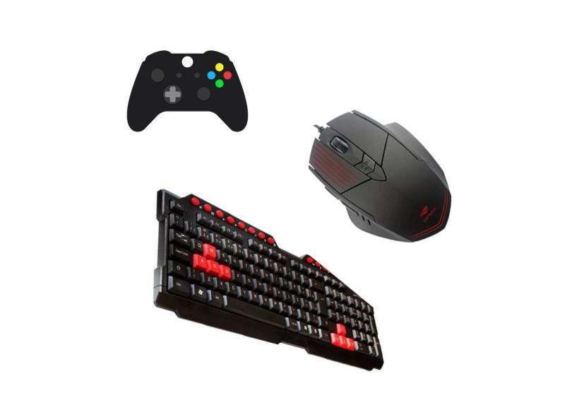 Kit Gamer Teclado USB KG-10BK com Mouse 2400 DPI 6 Botões MG-10BK C3Tech