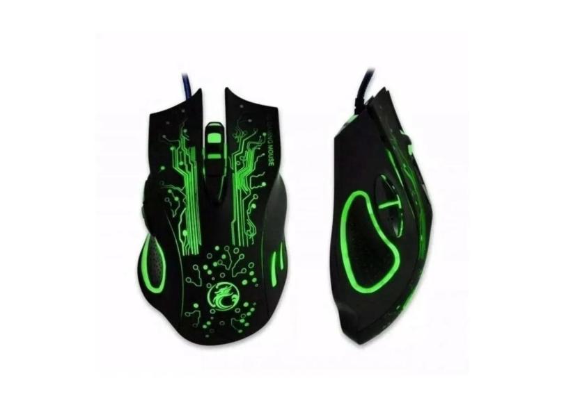 Mouse Gamer Fio Usb 2400 Dpi 6 Botões Computador X9 Color