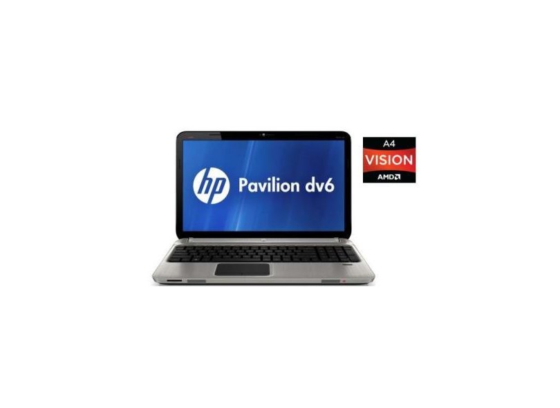 Notebook HP Pavilion DV6-6150BR 3GB HD 500GB AMD Dual Core A4 Windows 7 Home Basic