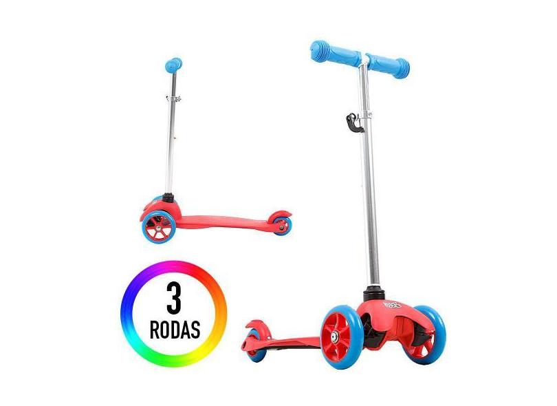 Patinete Best Race Para Meninos C 3 Rodas Vermelho Bbr Toys