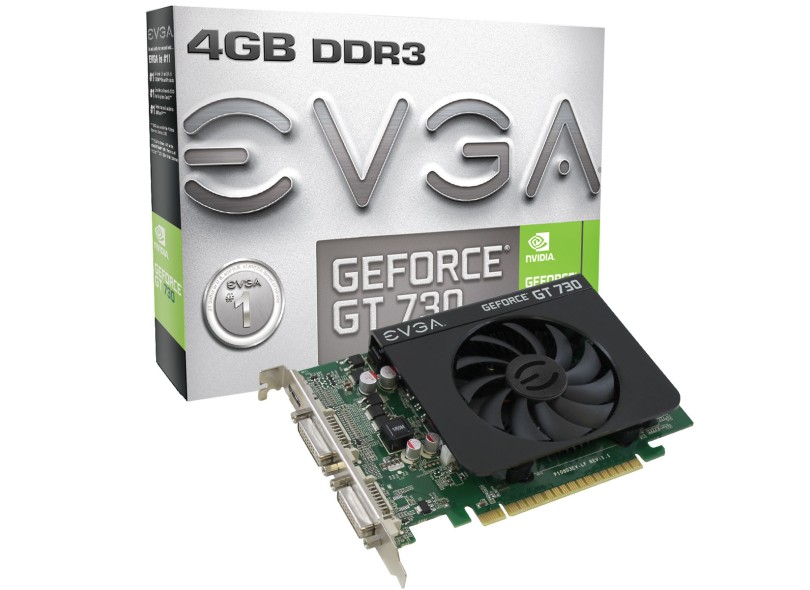 Placa de Video NVIDIA GeForce GT 730 4 GB DDR3 128 Bits EVGA 04G-P3-2739-KR