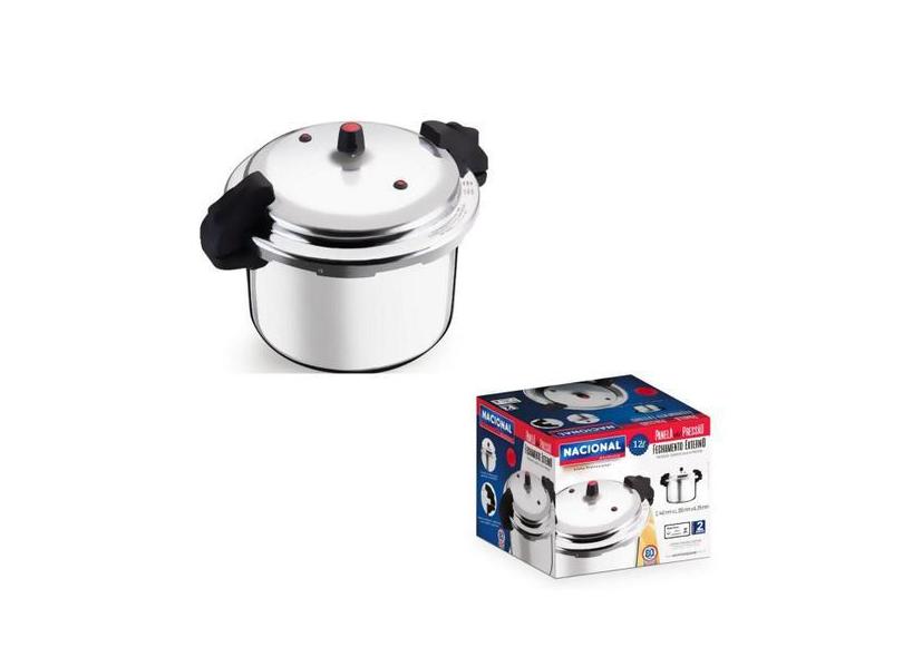 Panela De Pressão Com Trava Fechamento Externo 12 Litros - Aluminio Na