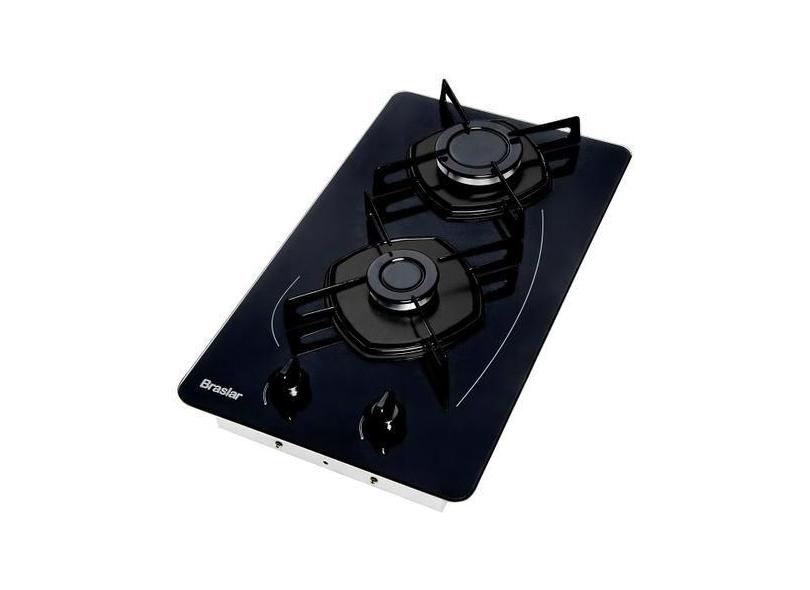 Fogão Cooktop Braslar Pop 2 Bocas Gás Mesa Vidro 110v/220v