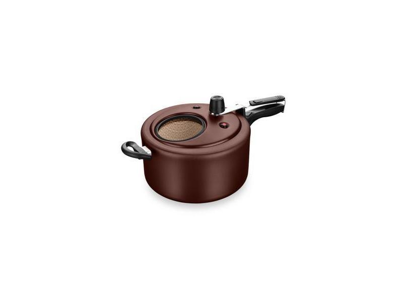 Panela de pressão superior mta com visor chocolate 6,0 litros