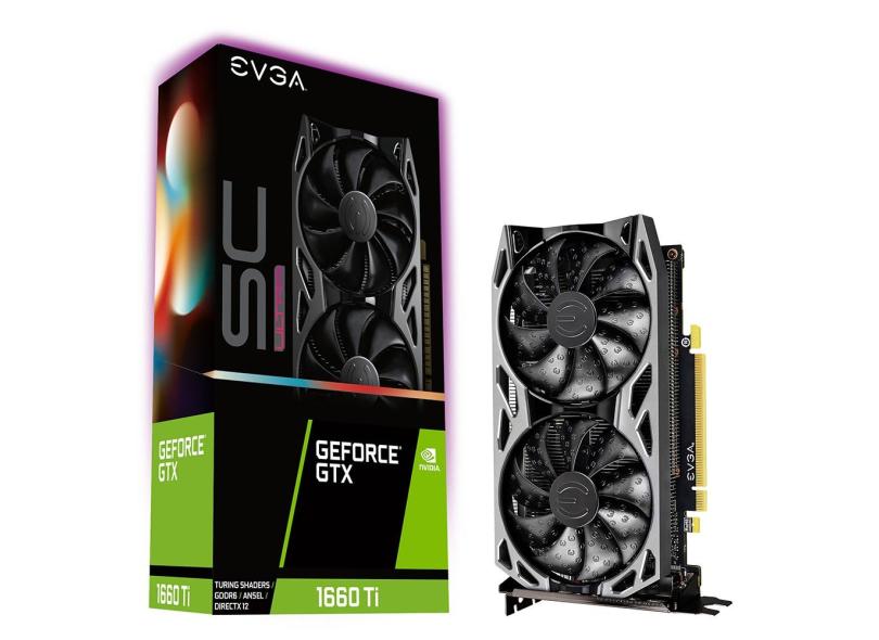 Placa de Video NVIDIA GeForce GTX 1660 Ti 6 GB GDDR6 192 Bits EVGA 06G-P4-1667-KR