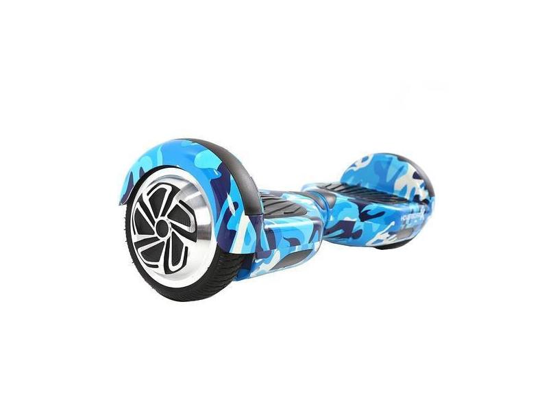 Hoverboard Skate Elétrico 6.5 Azul Camuflado  Led Bluetooth Com Bolsa